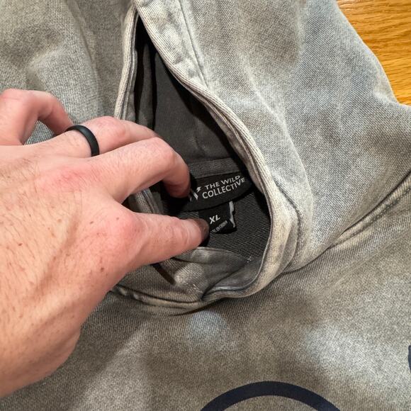 Boston Red Sox Heavy Metal Oversize Hoodie Mens XL Washed Grey Sweatshirt NWT - Picture 4 of 6